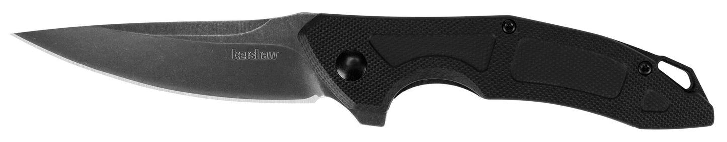 Kershaw 1170 Method 3" Folding Drop Point Plain Black Oxide Blackwash 8Cr13MoV SS Blade Black G10 Handle Includes Pocket Clip