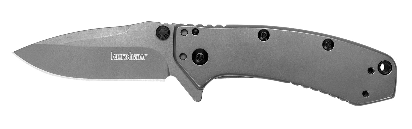 Kershaw 1555TI Cryo 2.75" Folding Drop Point Plain Gray TiN 8Cr13MoV SS Blade Gray PVD Stainless Steel Handle Includes Pocket Clip