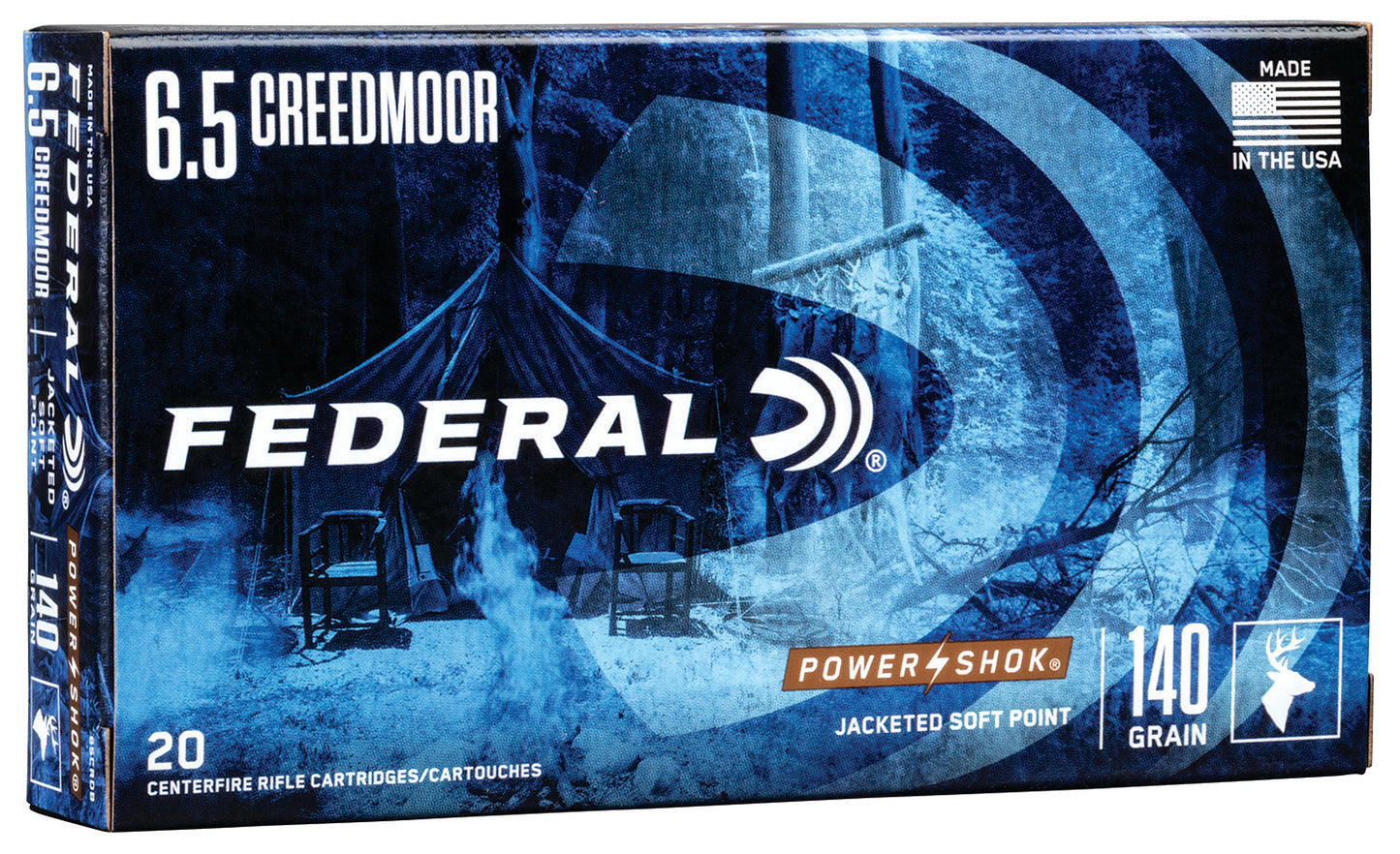 Federal 65CRDB Power-Shok 6.5Creedmoor 140gr Jacketed Soft Point 20 Per Box/10 Case