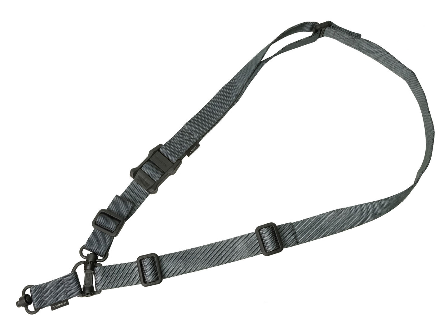 Magpul MAG518GRY MS4 Sling GEN2 made of Stealth Gray Nylon Webbing with 1.25" W, Adjustable One-Two Point Design & 2 QD Push Button Swivels for AR-Platforms