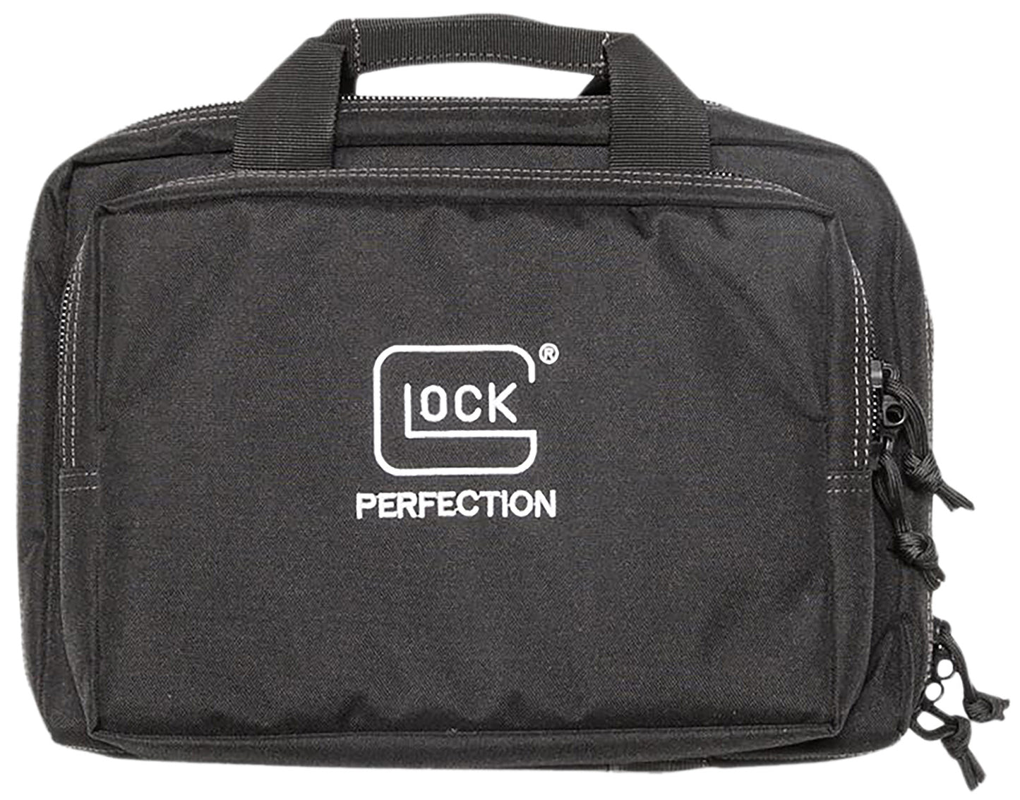 Glock AP60300 Double Pistol Case Dual Padded Compartments, 5 Internal Mag Holders, 3 Zippered Compartments, Carry Handle, Black 12.5"x9.5"x4.5"
