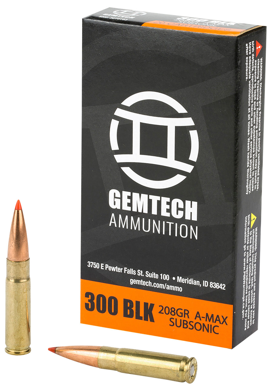 Gemtech 3010163 Subsonic 300Blackout 208gr Polymer Tip 20/Box