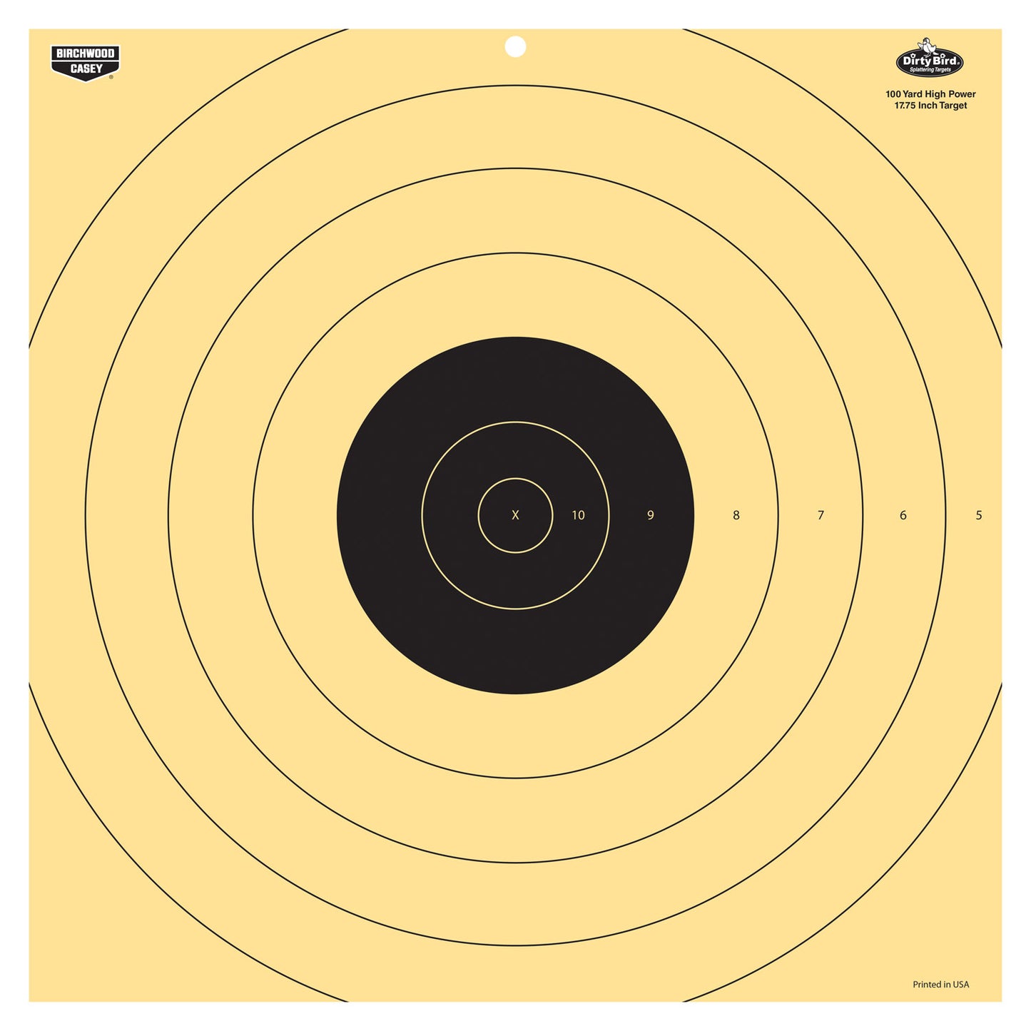 Birchwood Casey 35186 Dirty Bird 17.25" Bullseye Tagboard Hanging 100 yds Rifle Black/White 5 Pack