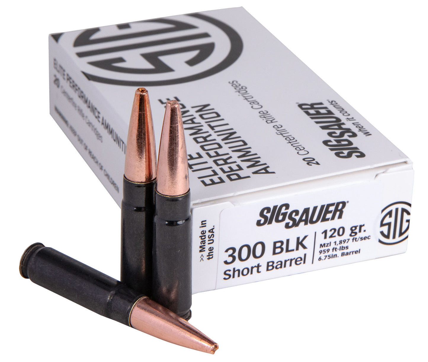 Sig Sauer E300H1SBR20 Elite Performance 300 Blackout 120 gr Copper Solid 20 Per Box/ 10 Case