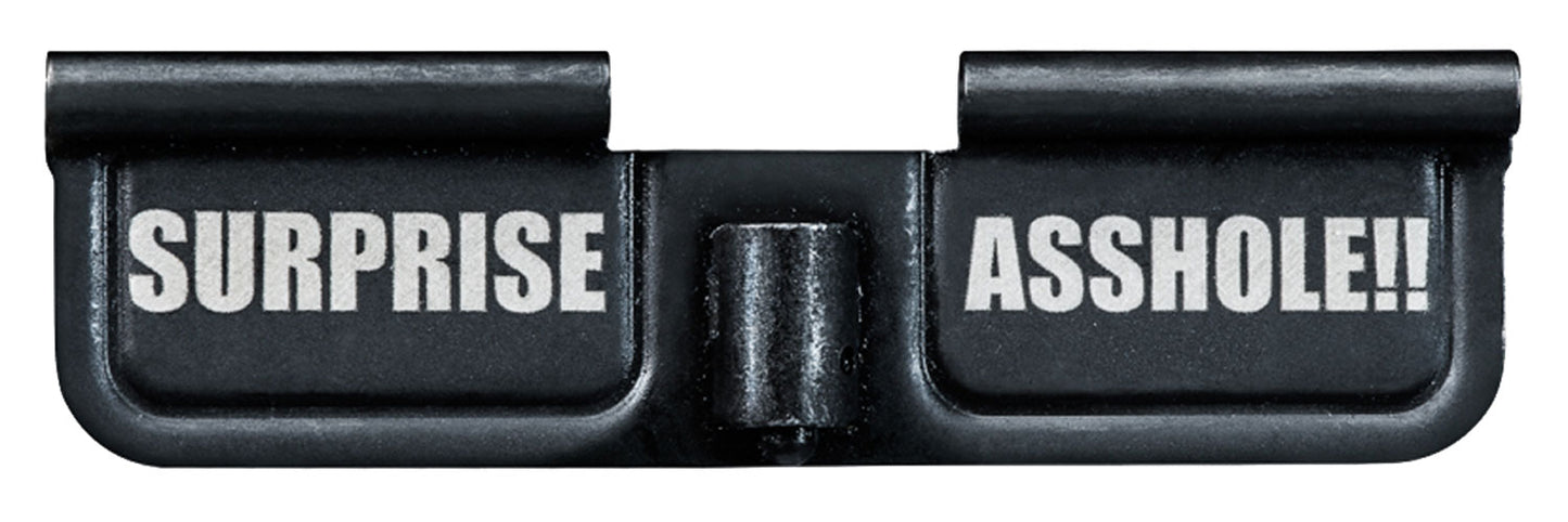 Phase 5 Weapon Systems EPCSURPRISE Ejection Port Door AR-15 Black Parkerized Steel 3.10" Engraved "Surprise Asshole!!"