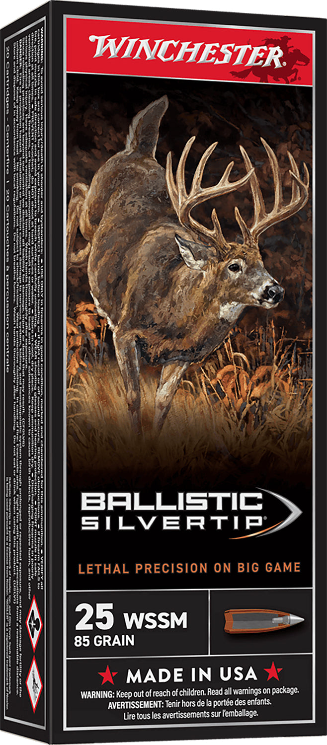 Winchester Ammo SBST25WSS Ballistic Silvertip 25WSSM 85gr Fragmenting Polymer Tip 20 Per Box/10 Case