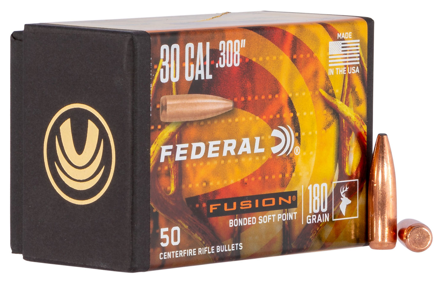 Federal FB308F4 Fusion Component 30 Cal .308 180 gr Fusion Soft Point 50 Per Box/ 4 Case