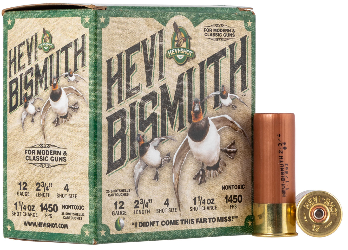 HEVI-Shot HS14704 HEVI-Bismuth 12Gauge 2.75" 1 1/4oz Bismuth 4Shot 25 Per Box/10 Case