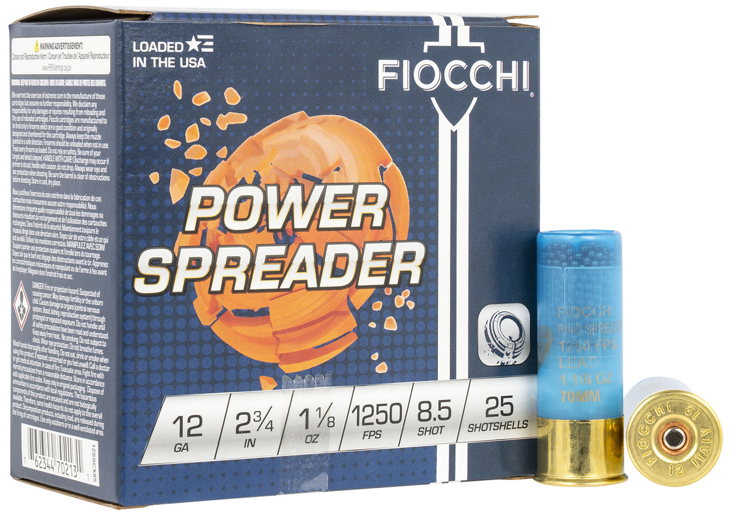 Fiocchi 12SSCX85 Exacta Target Power Spreader 12Gauge 2.75" 1 1/8oz 8.5Shot 25 Per Box/10 Case