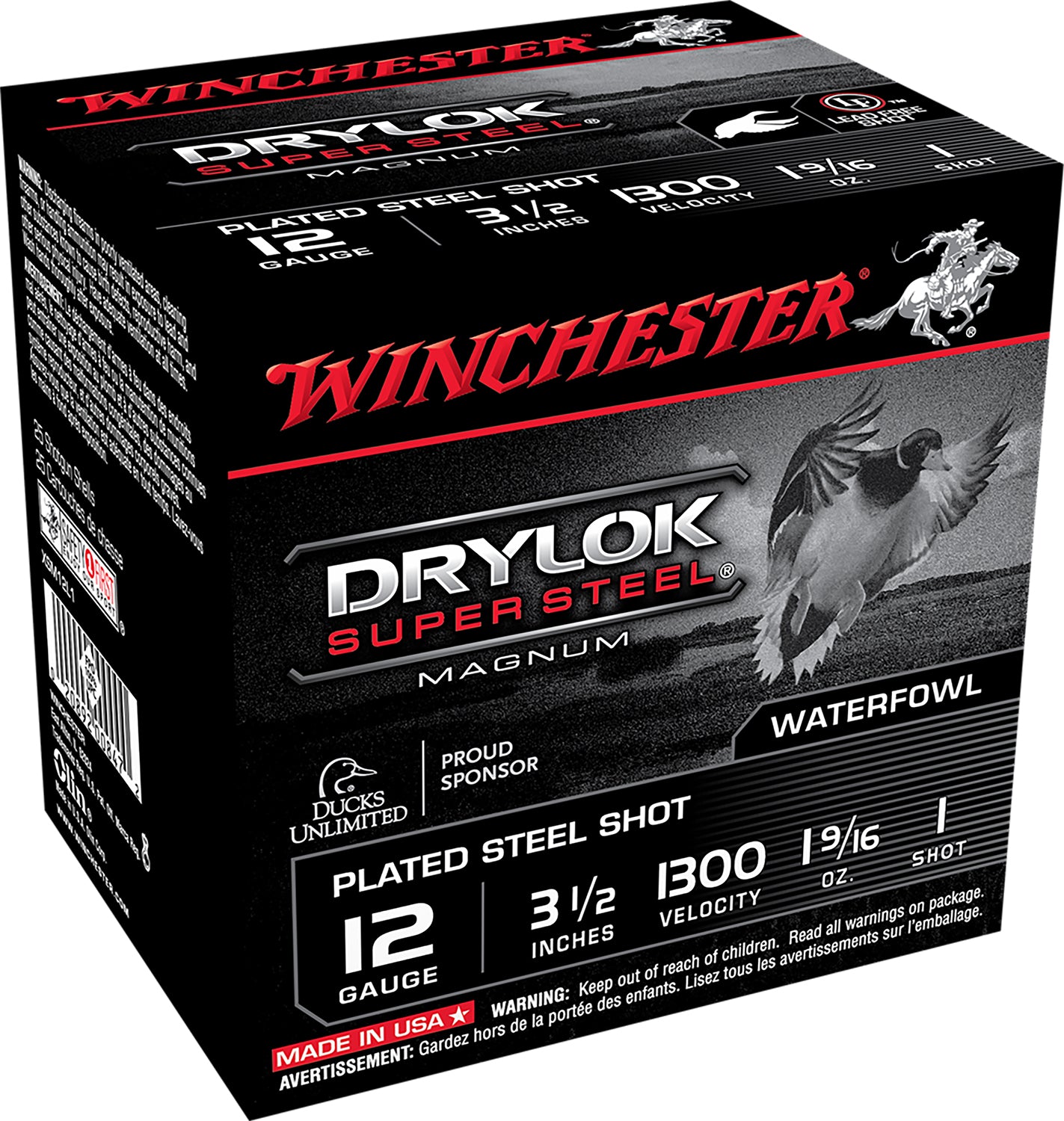 Winchester Ammo XSM12L1 Drylok Super Steel Magnum 12Gauge 3.50" 1 9/16oz 1Shot 25 Per Box/10 Case
