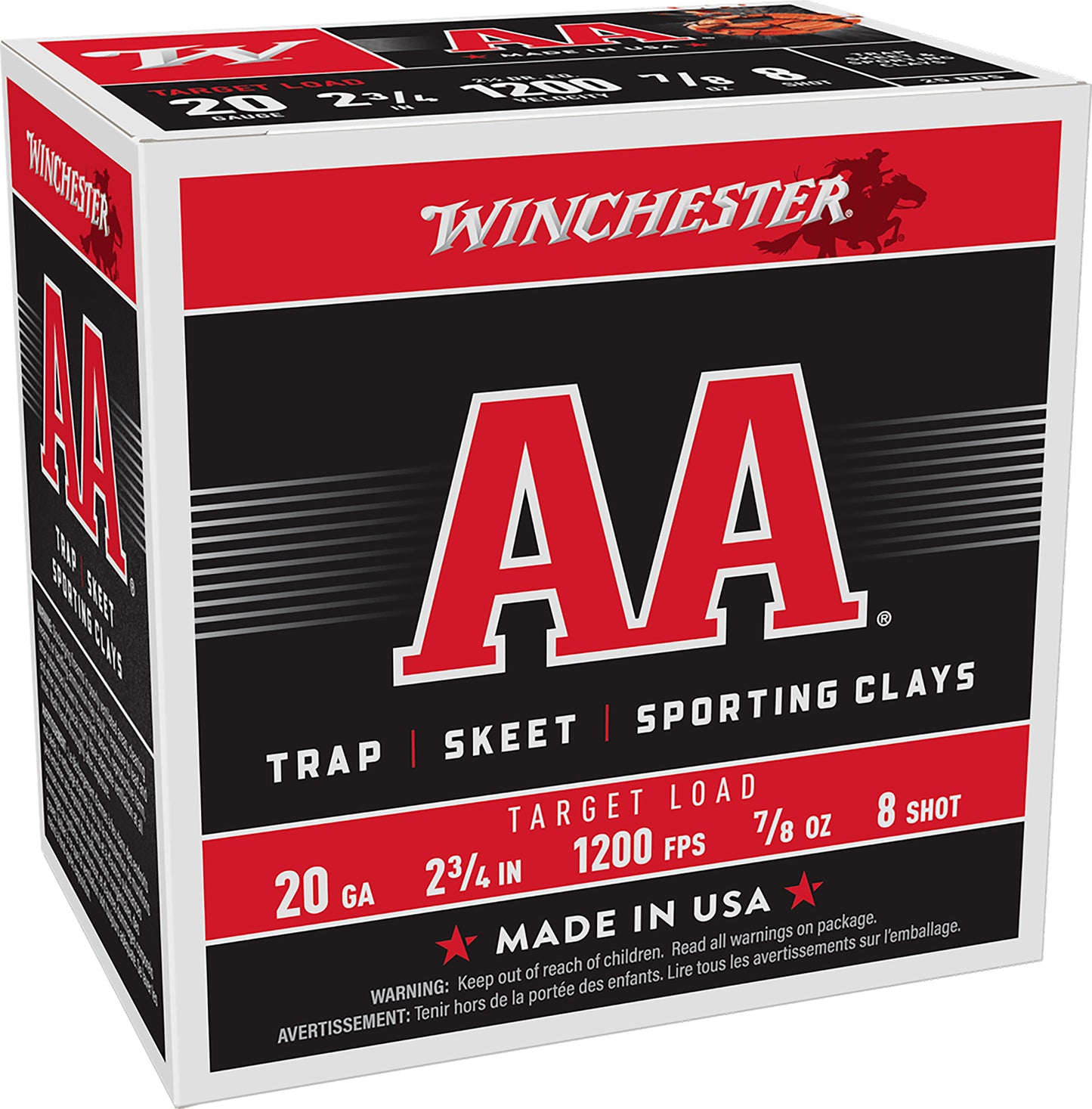 Winchester Ammo AA208 AA 20Gauge 2.75" 7/8oz 8Shot 25 Per Box/10 Case