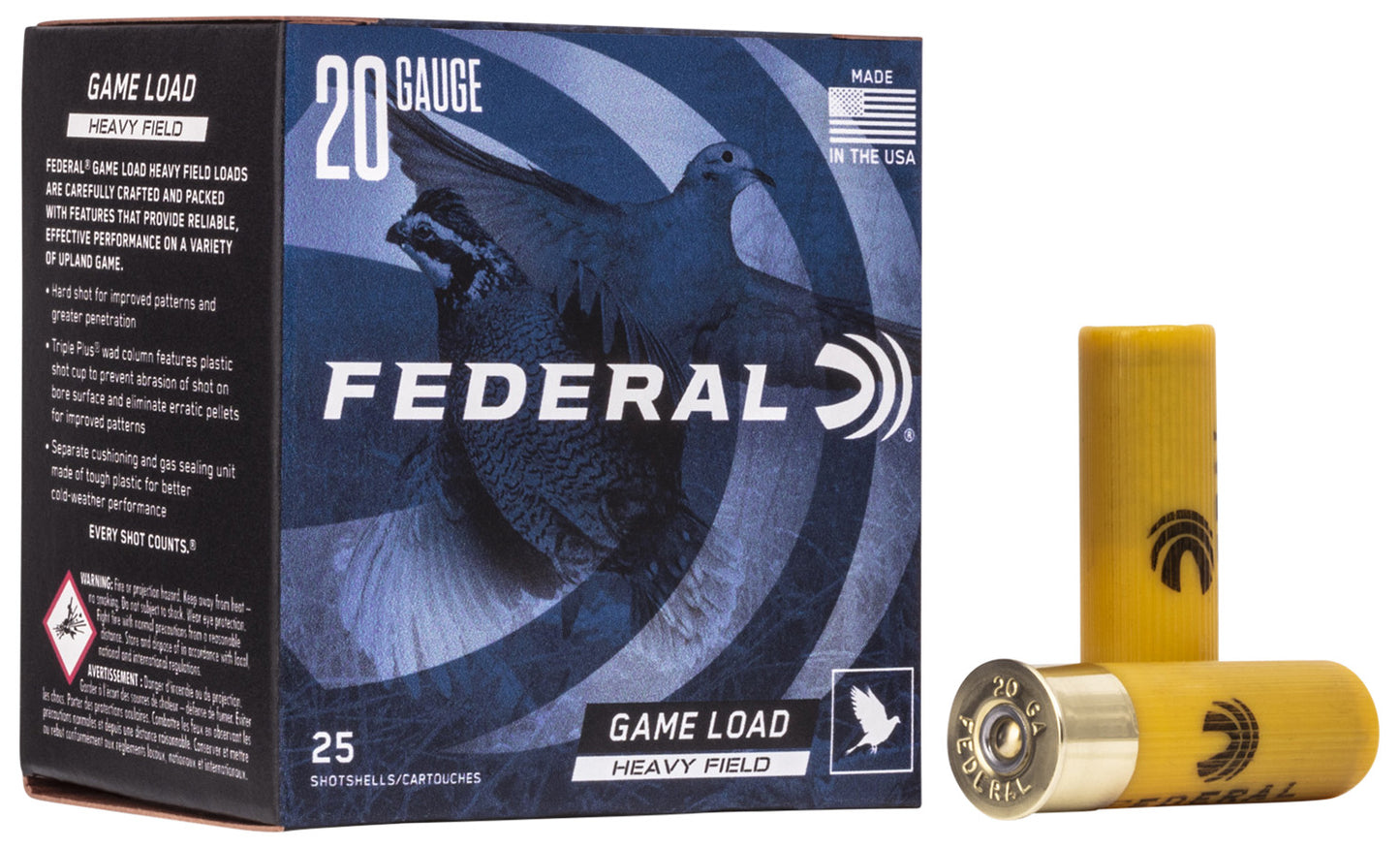 Federal H20275 Game-Shok Heavy Field 20Gauge 2.75" 1oz 7.5Shot 25 Per Box/10 Case