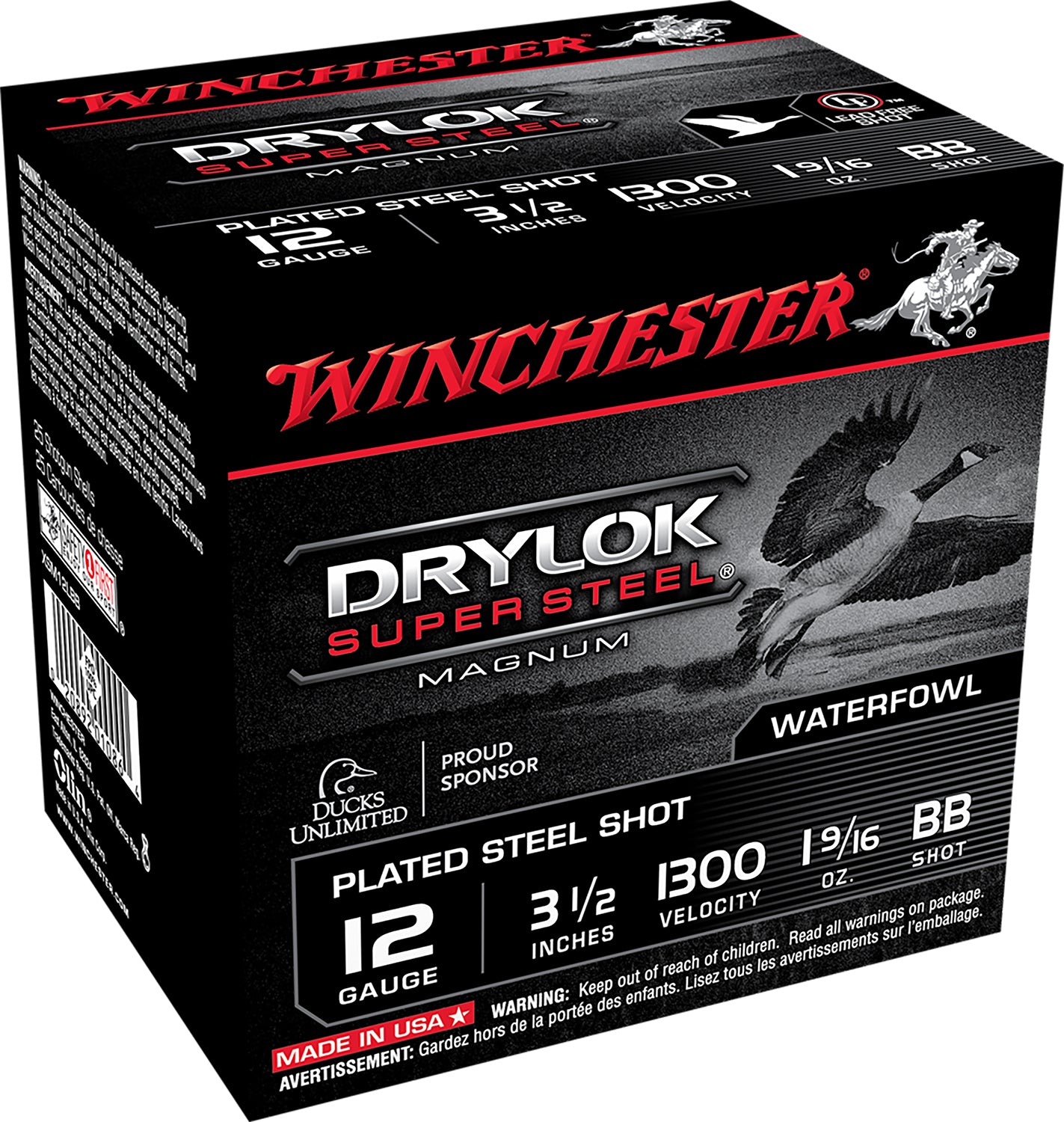 Winchester Ammo XSM12LBB Drylok Super Steel Magnum 12Gauge 3.50" 1 9/16oz BBShot 25 Per Box/10 Case