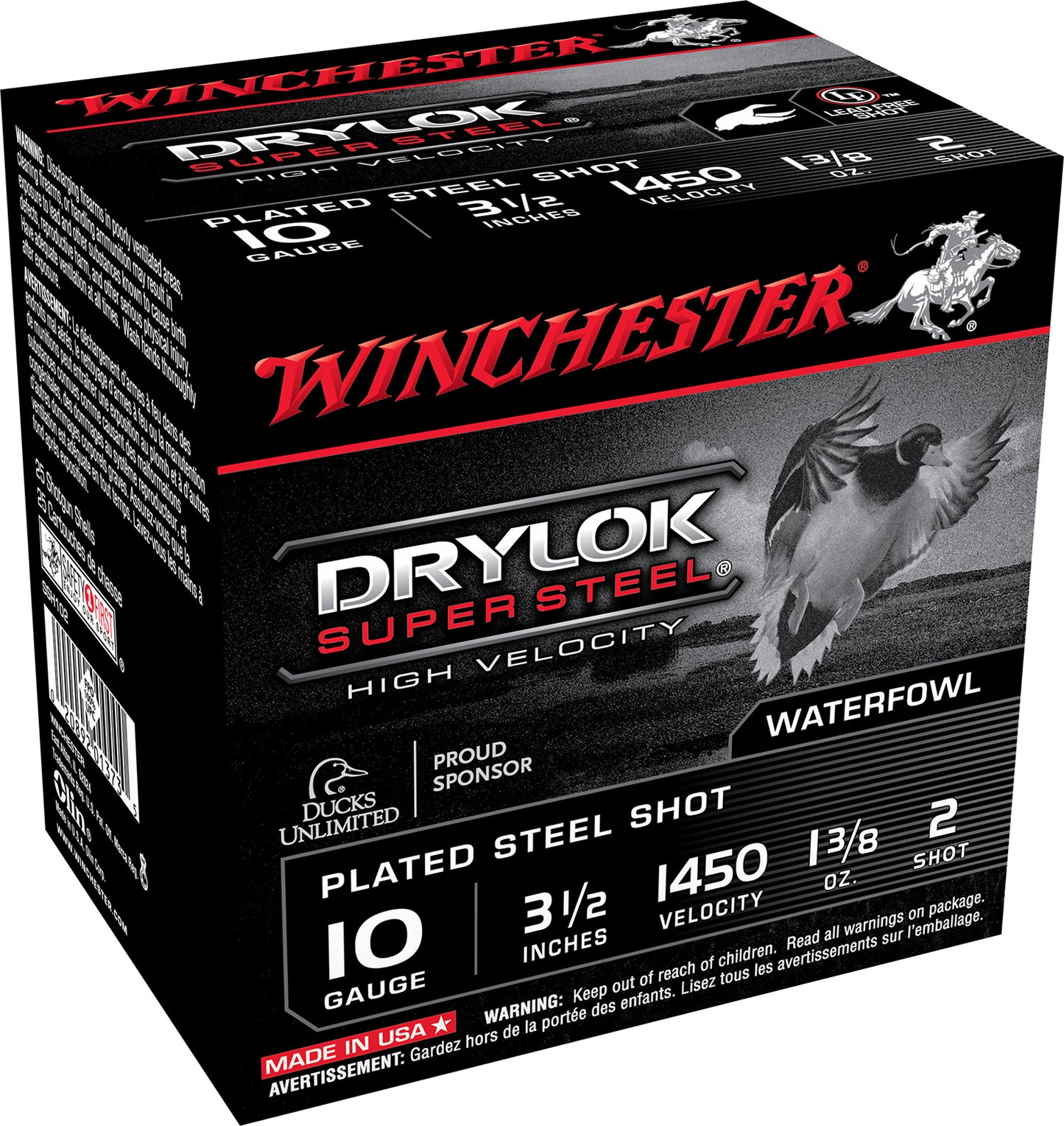 Winchester Ammo SSH102 Drylok Super Steel High Velocity 10Gauge 3.50" 1 3/8oz 2Shot 25 Per Box/10 Case