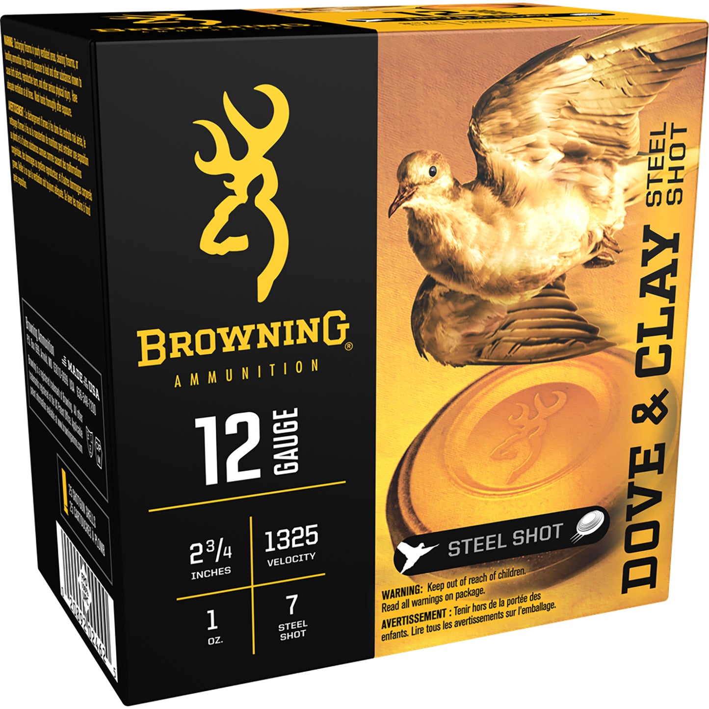 Browning Ammo B193831227 Dove & Clay 12Gauge 2.75" 1oz 7Shot 25 Per Box/10 Case