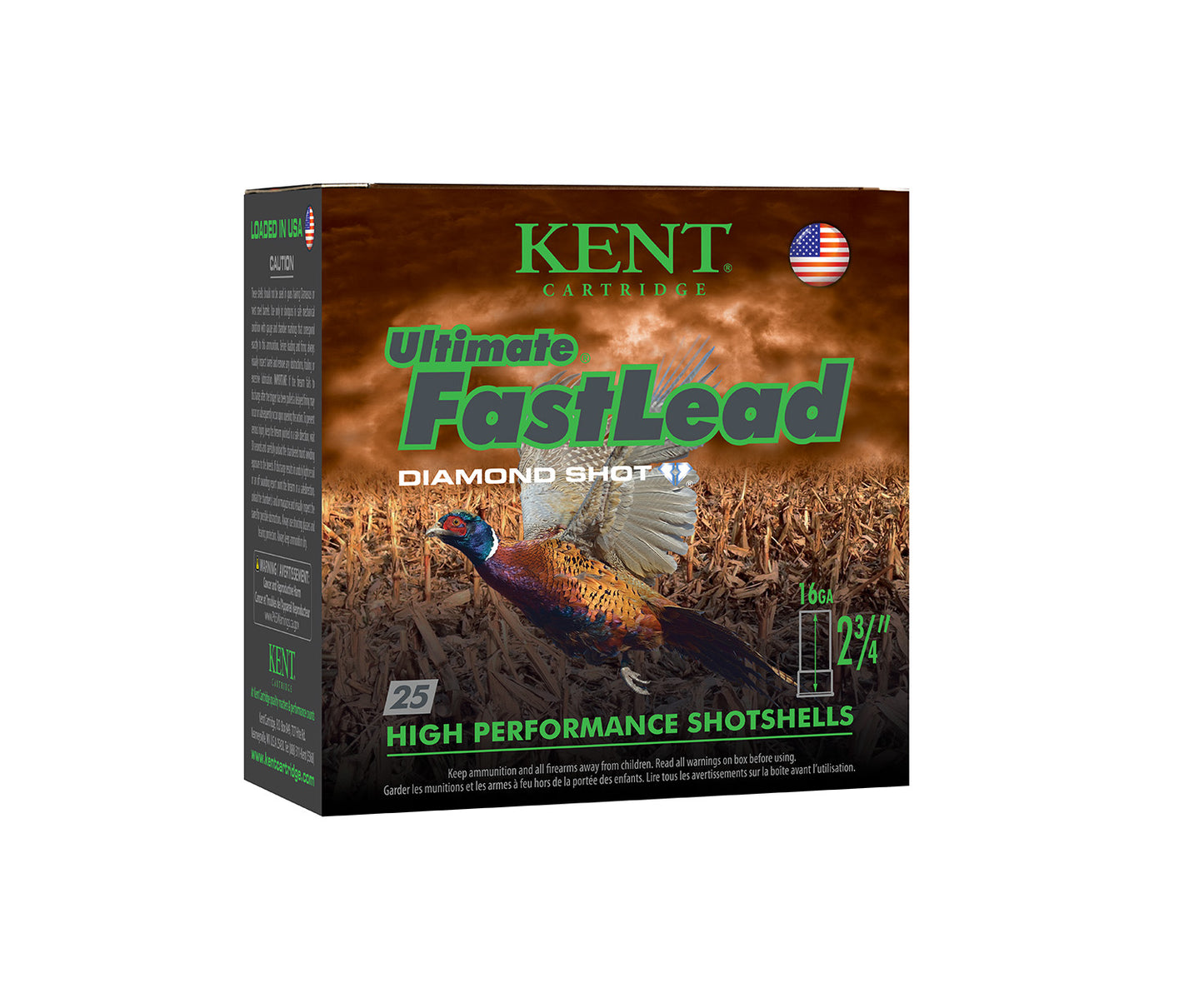 Kent Cartridge K162UFL285 Ultimate Fast Lead 16Gauge 2.75" 1oz 5Shot 25 Per Box/10 Case