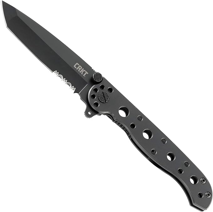 CRKT M16-10KZ EDC Folding Pocket Knife - 3 Inch Half Serrated Blade - Tanto