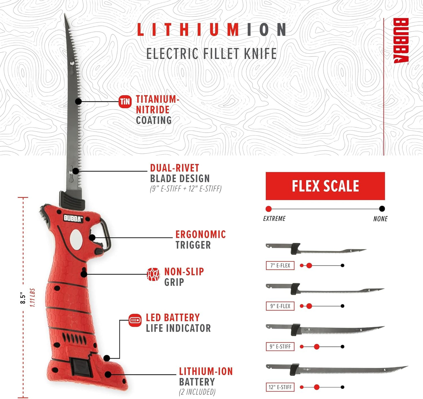 Bubba Blades Li-Ion Cordless Electric Fillet 1095705