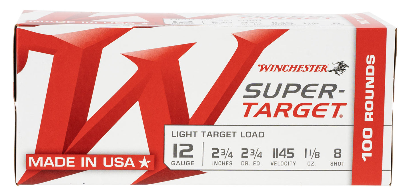Winchester Ammo TRGT128VP Super-Target Light Target 12Gauge 2.75" 1 1/8oz 8Shot 100 Box/2 Case *Value Pack