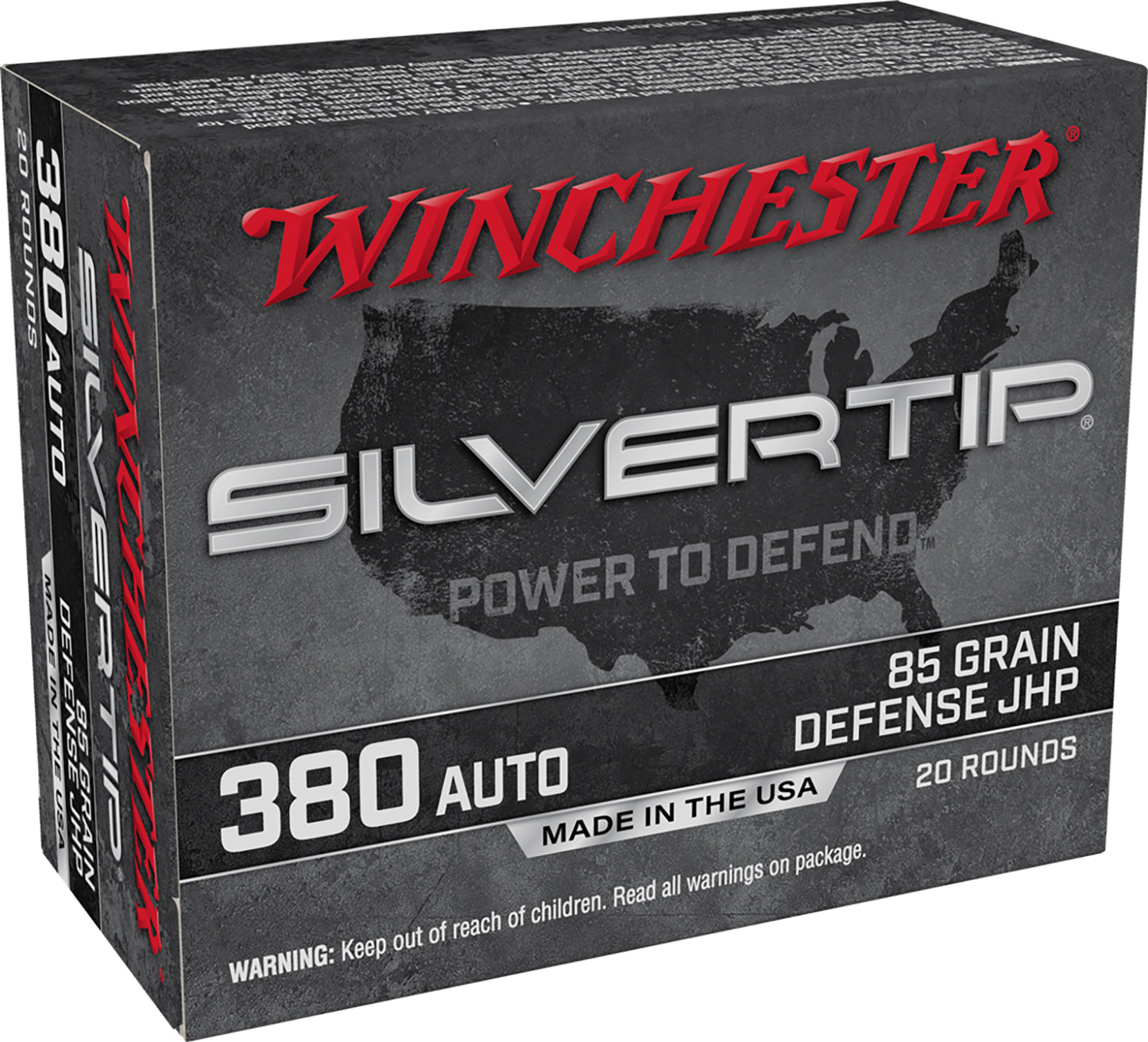 Winchester Ammo W380ST Silvertip 380ACP 85gr Silvertip Jacket Hollow Point 20 Per Box/10 Case