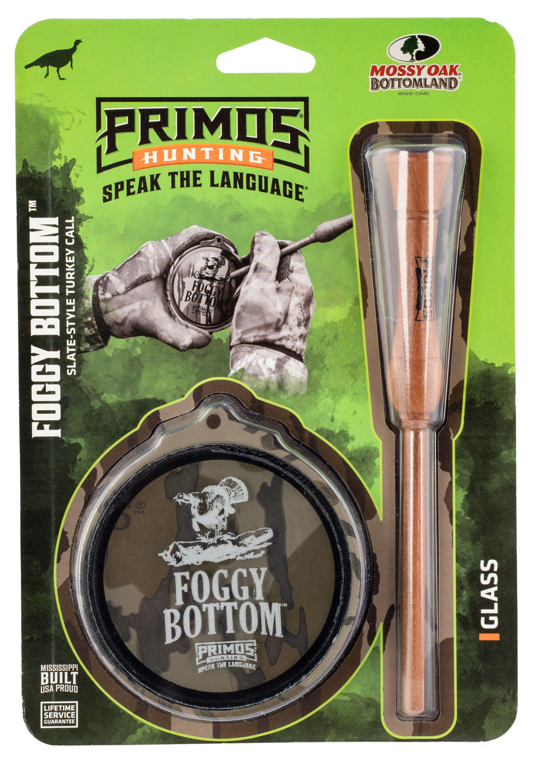 Primos PS2906 Foggy Bottom Friction Call Attracts Turkeys Mossy Oak Original BottomLand Wood/Glass