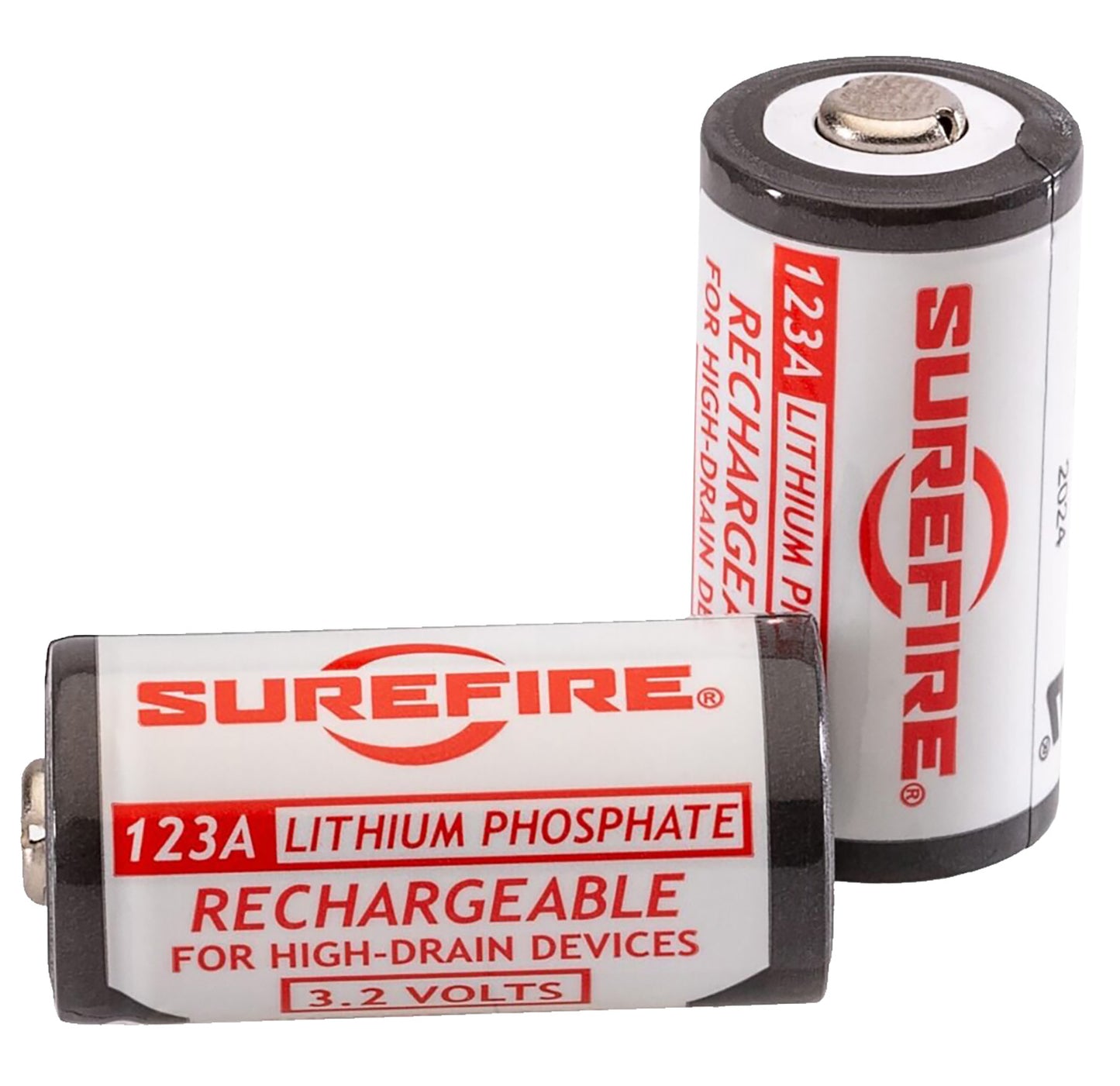 SureFire SFLFP123 123A Batteries White/Black 3.2 Volts 450 mAh (2) Single Pack Rechargeable