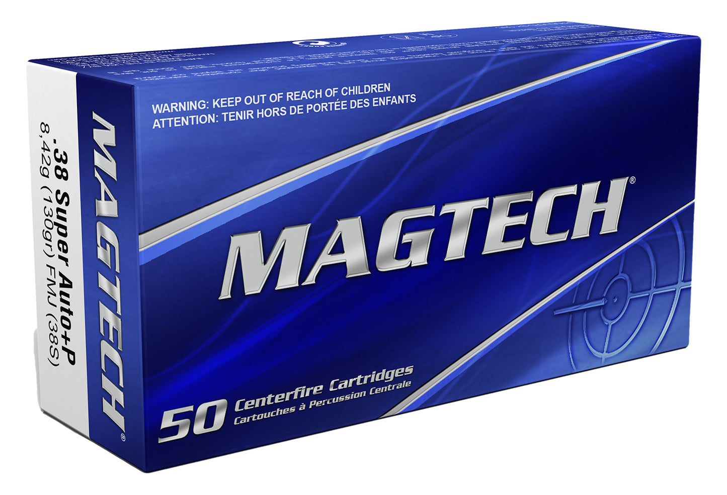 Magtech 38S Range/Training 38Super+P 130gr Full Metal Jacket 50 Per Box/20 Case