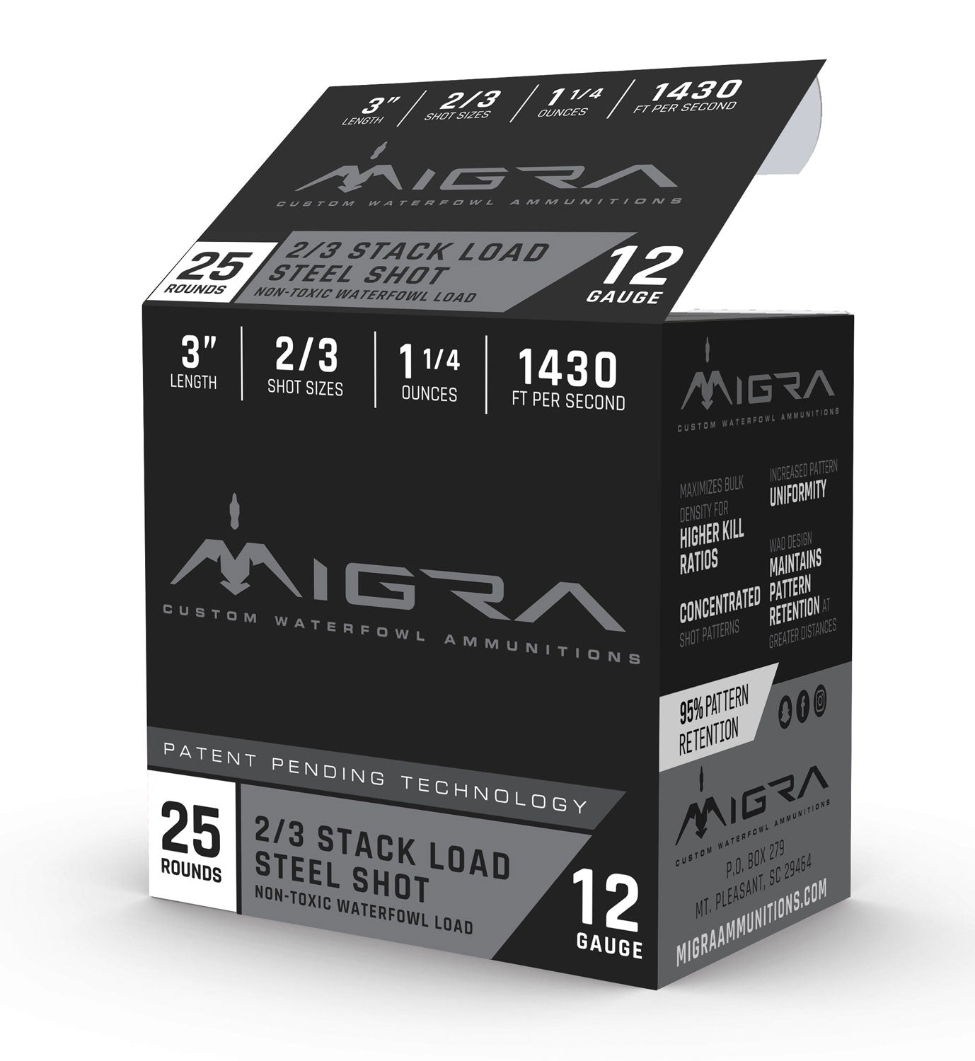 Migra Ammunitions M12S23 Staxd 12Gauge 3" 1 1/4oz 2/3Shot 25 Per Box/10 Case