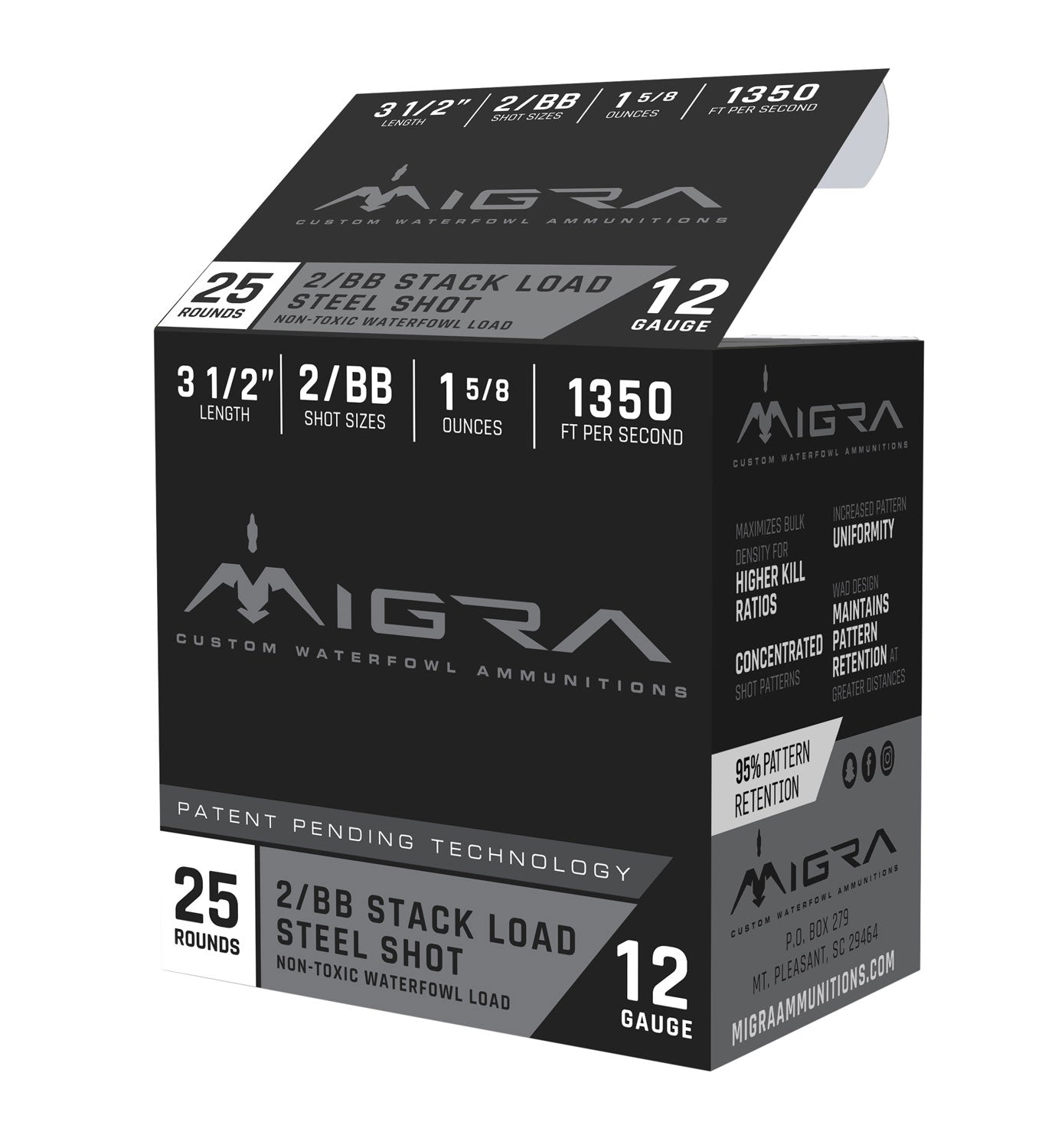 Migra Ammunitions M12LS2BB Combinational 12 Gauge 3.50" 1 5/8 oz 2, BB Shot 25 Per Box/10 Cs
