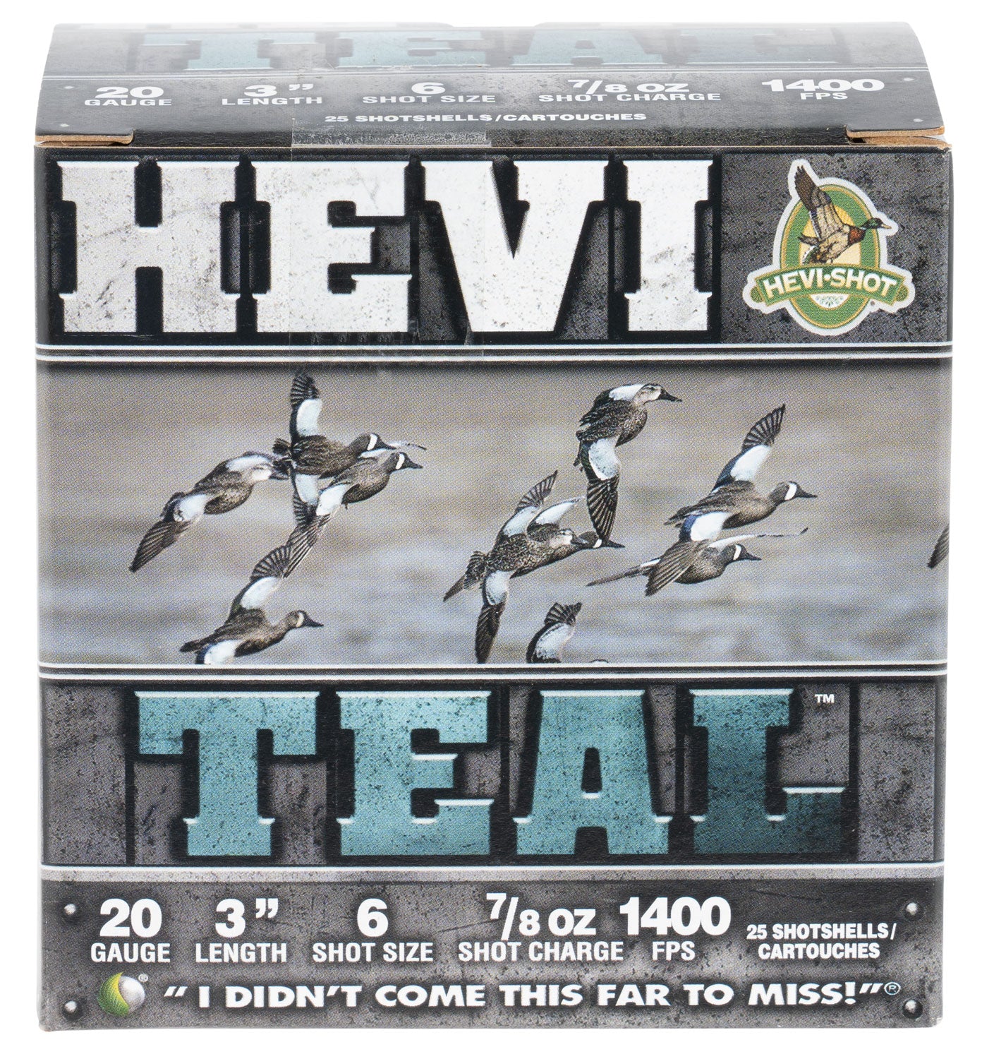 HEVI-Shot HS62006 HEVI-Teal 20Gauge 3" 7/8oz 6Shot 25 Per Box/10 Case