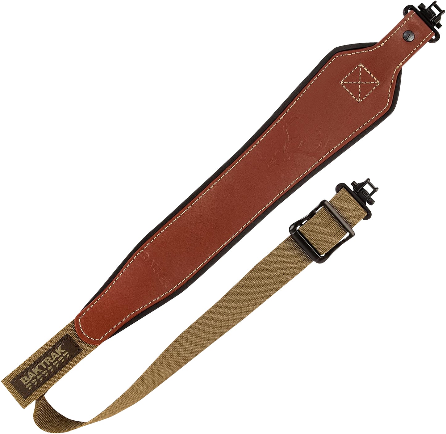 Allen 8391 BakTrak Rifle/Shotgun Sling w/Swivels Brown Leather w/BakTrak Grip Panel, Adjustable Length 26" to 35", 1.25" Wide