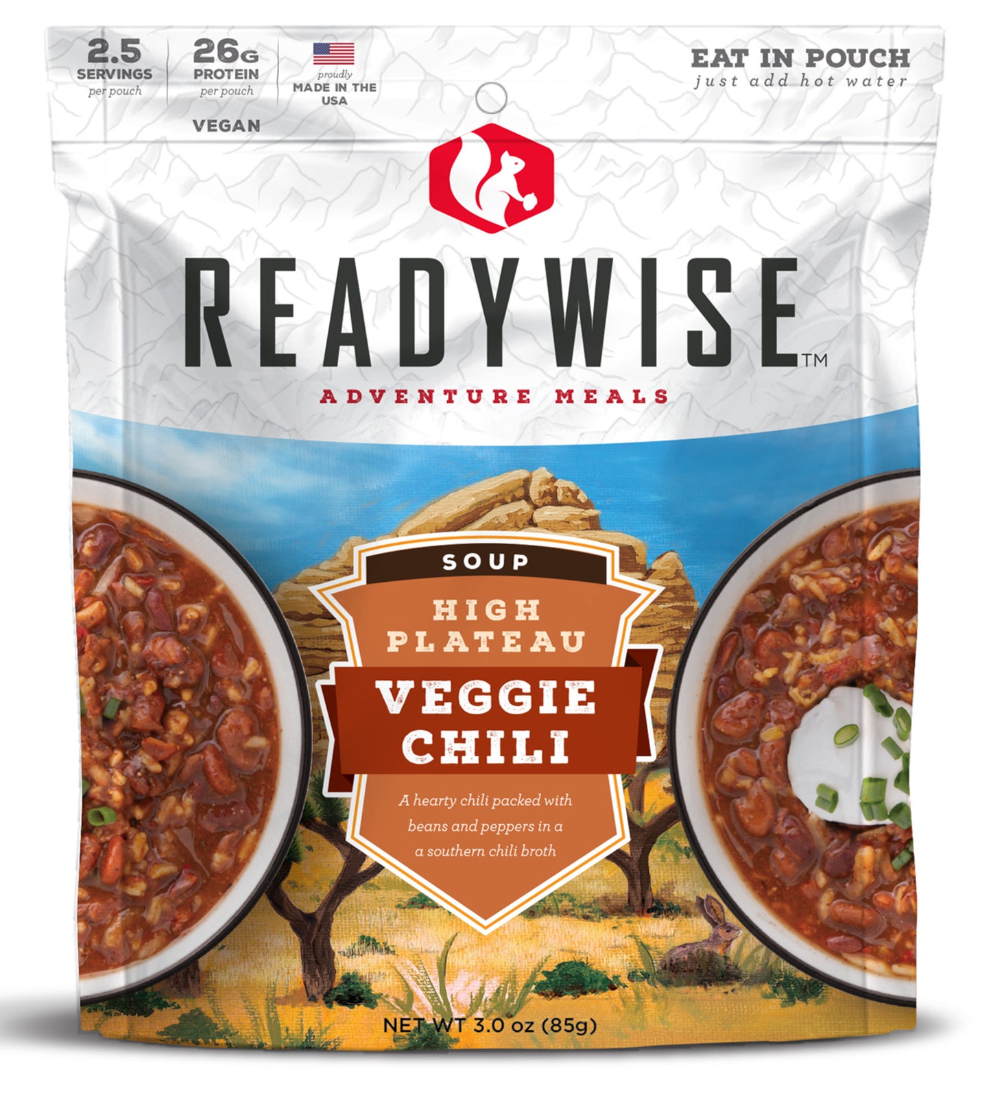 ReadyWise RW05001 Chili Mac w/Beef 2.5 Servings In A Resealable Pouch, 6 Per Case
