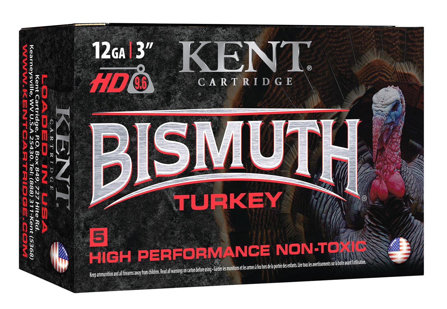 Kent Cartridge B123TK465 Bismuth Turkey 12 Gauge 3" 1 5/8 oz 1300 fps Bismuth 5 Shot 5 Bx/20 Cs