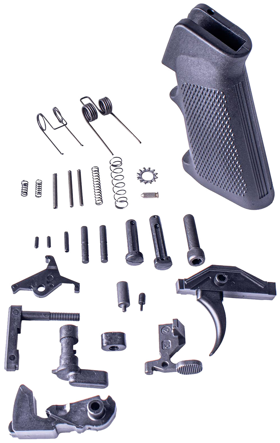 ATI ATIATI15LPKNANO Saf-T-First Lower Parts Kit AR-Platform Black Grip, Black Stock