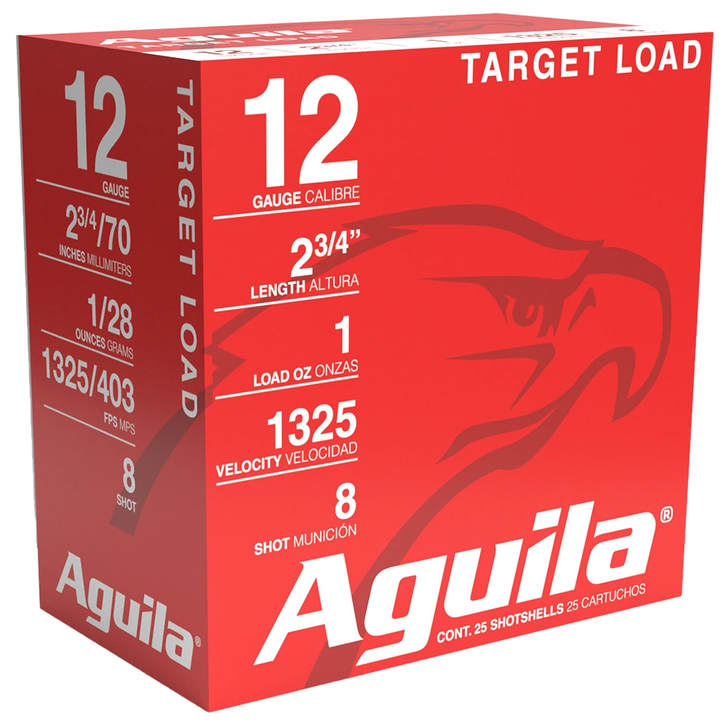 Aguila 1CHB1286 Sporting Clays High Velocity 12Gauge 2.75" 1oz 8Shot 25 Per Box/10 Case