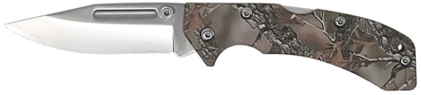 AccuSharp 713C Lockback 3" Folding Clip Point Plain Stainless Steel Blade/Camo G10 Handle Includes Allen Wrench