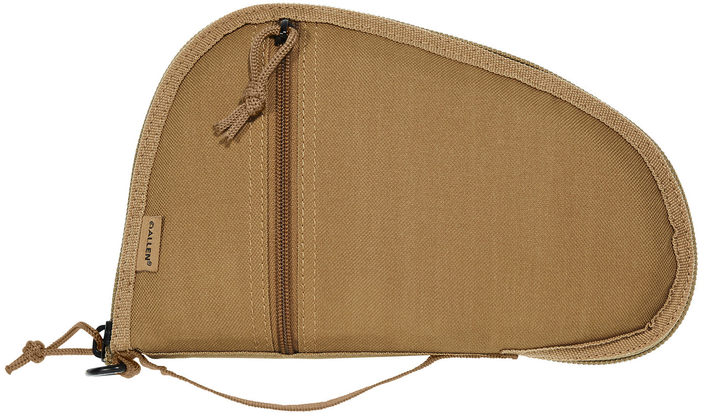 Allen 3613 Torrey Handgun Case Coyote Tan Polyester, Small Accessory Pocket, Muzzle Pocket & Lockable Zipper 10.50" x 6.50" Exterior Dimensions