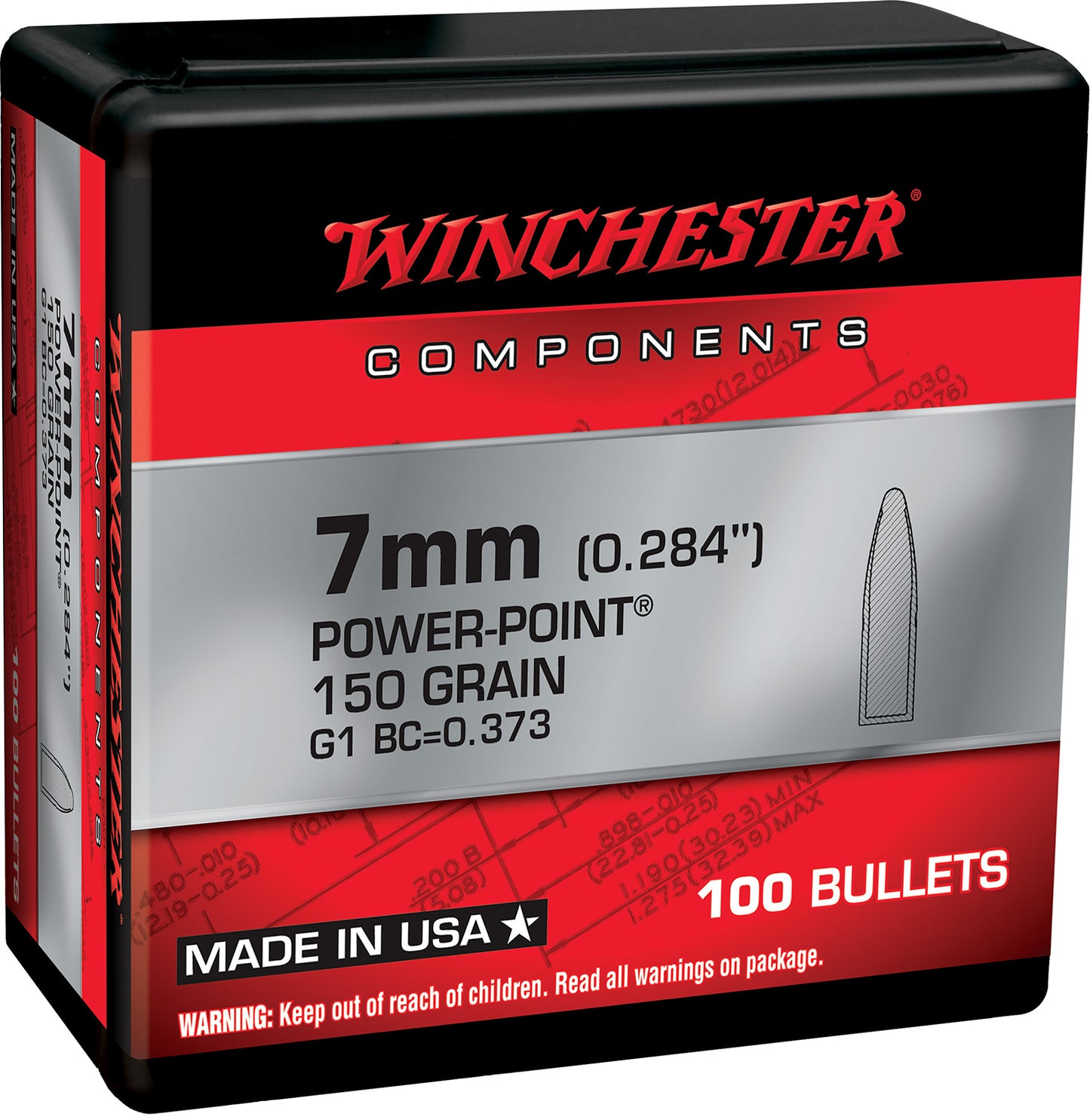 Winchester Ammo WB7PP150X Centerfire Rifle 7mm 150gr Power Point 100 Per Box/10 Case