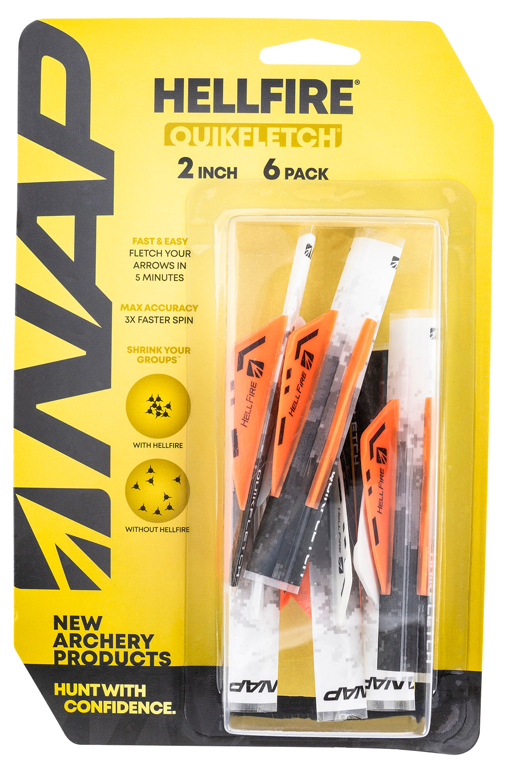 NAP NAP60034 Quickfletch Hellfire Fletching White Orange/ 6 Pack