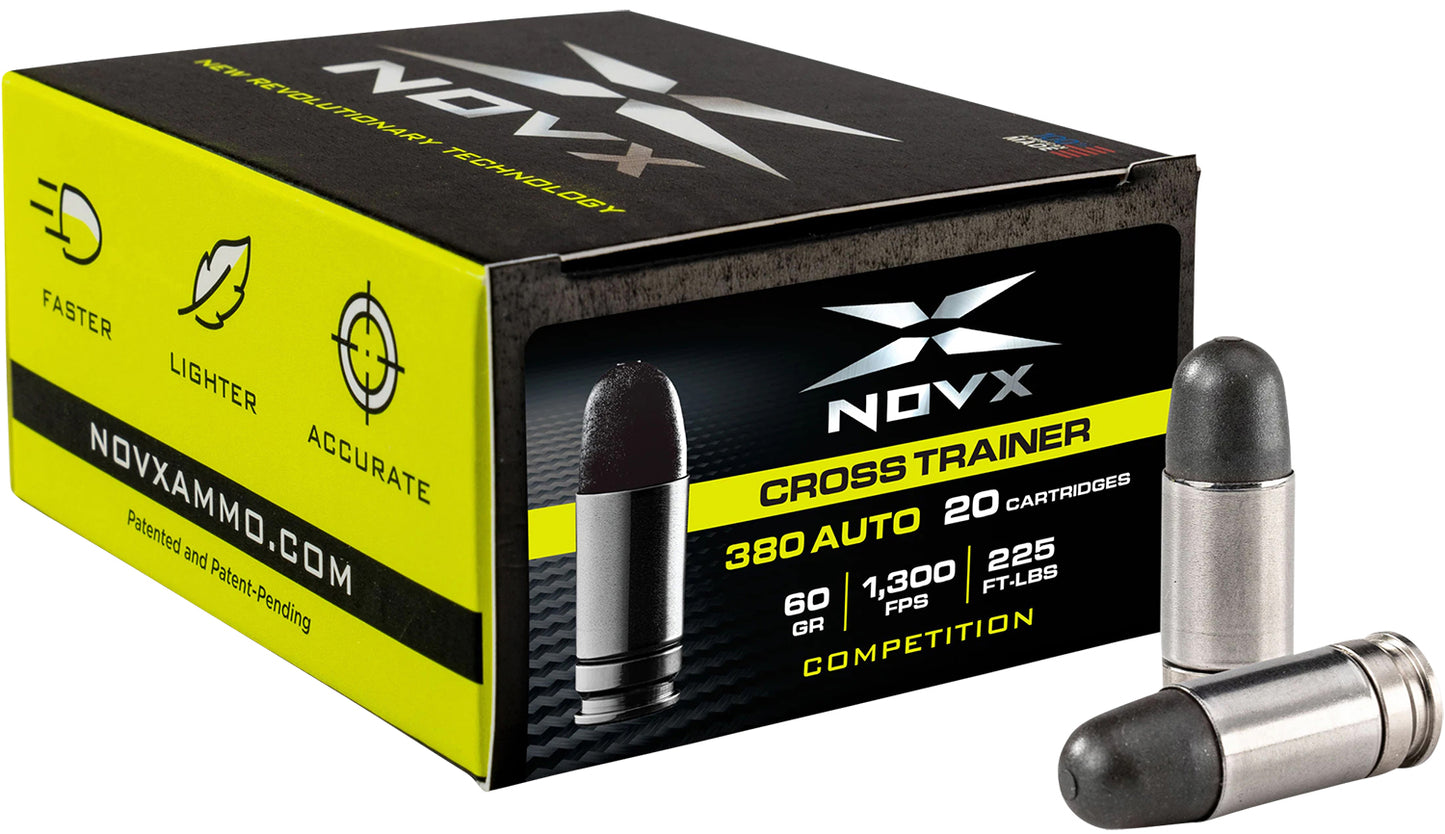 NovX 380CTCSS20 Black 380ACP 60gr Copper Polymer Frangible 20 Per Box/10 Case