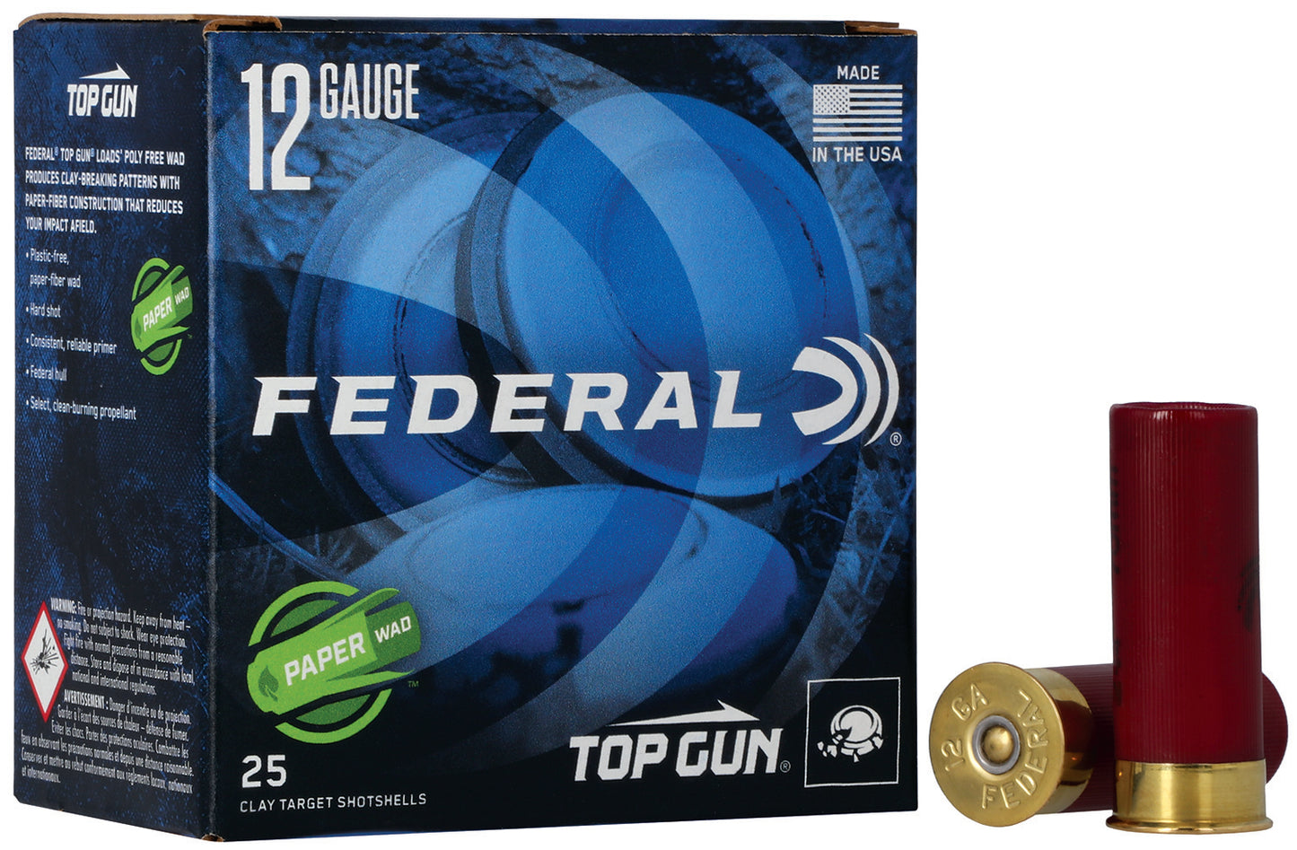 Federal TG12W8 Top Gun Paper Wad 12Gauge 2.75" 1 1/8oz 8Shot 25 Per Box/10 Case
