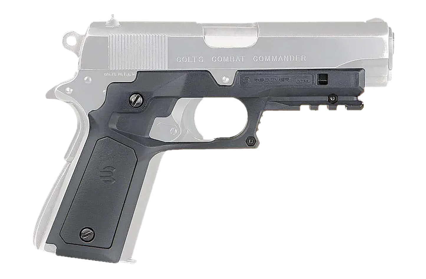 Recover Tactical CC3P0504 Frame Grip Gray Polymer Frame with Interchangeable Light & Dark Gray Panels for Standard Frame 1911