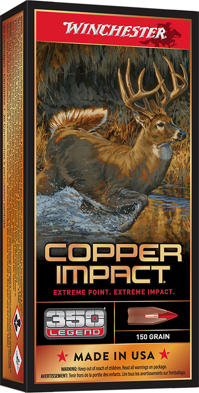 Winchester Ammo X350CLF Copper Impact 350Legend 150gr Copper Extreme Point Lead Free 20 Per Box/10 Case