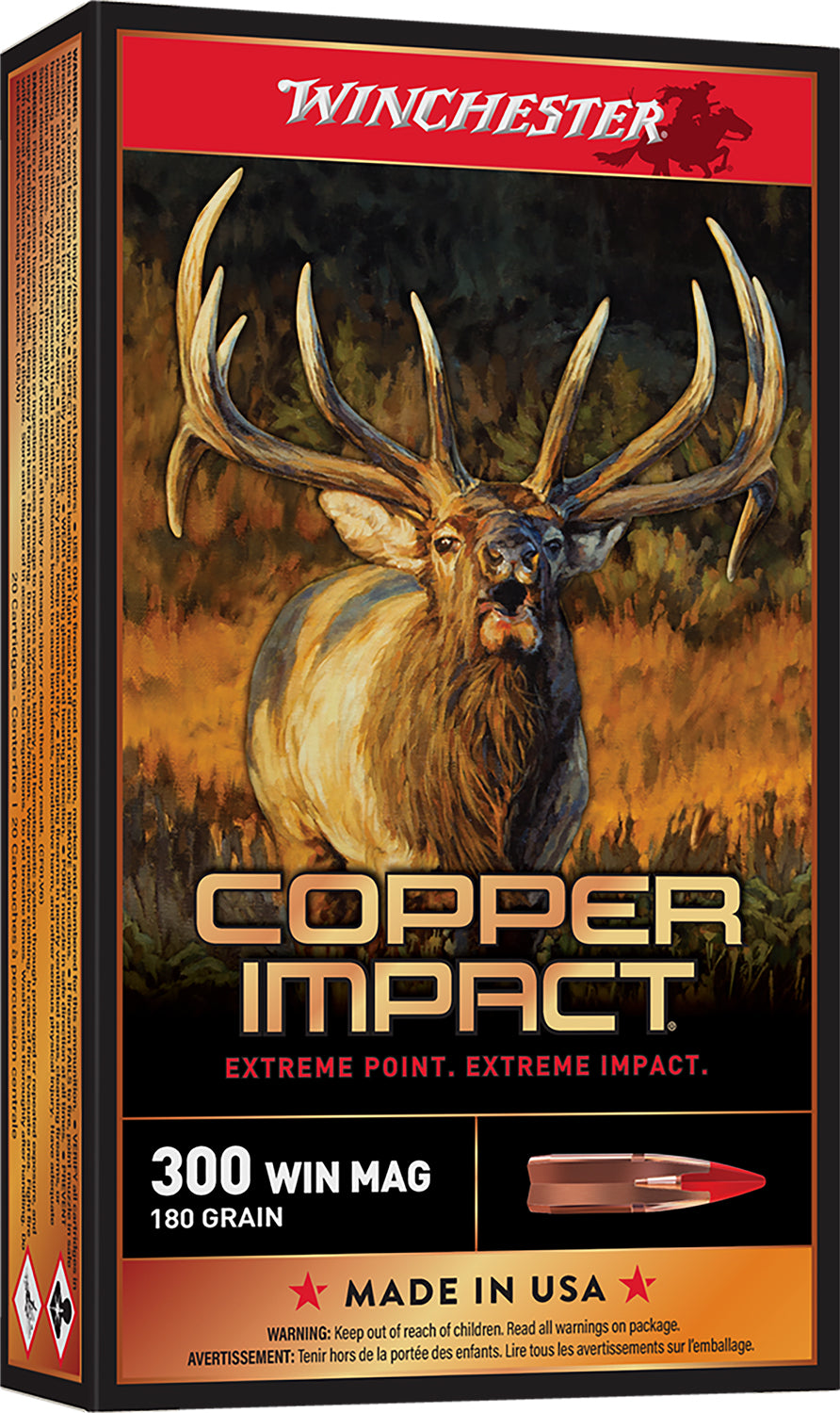 Winchester Ammo X300CLF2 Copper Impact 300WinMag 180gr Copper Extreme Point Lead Free 20 Per Box/10 Case