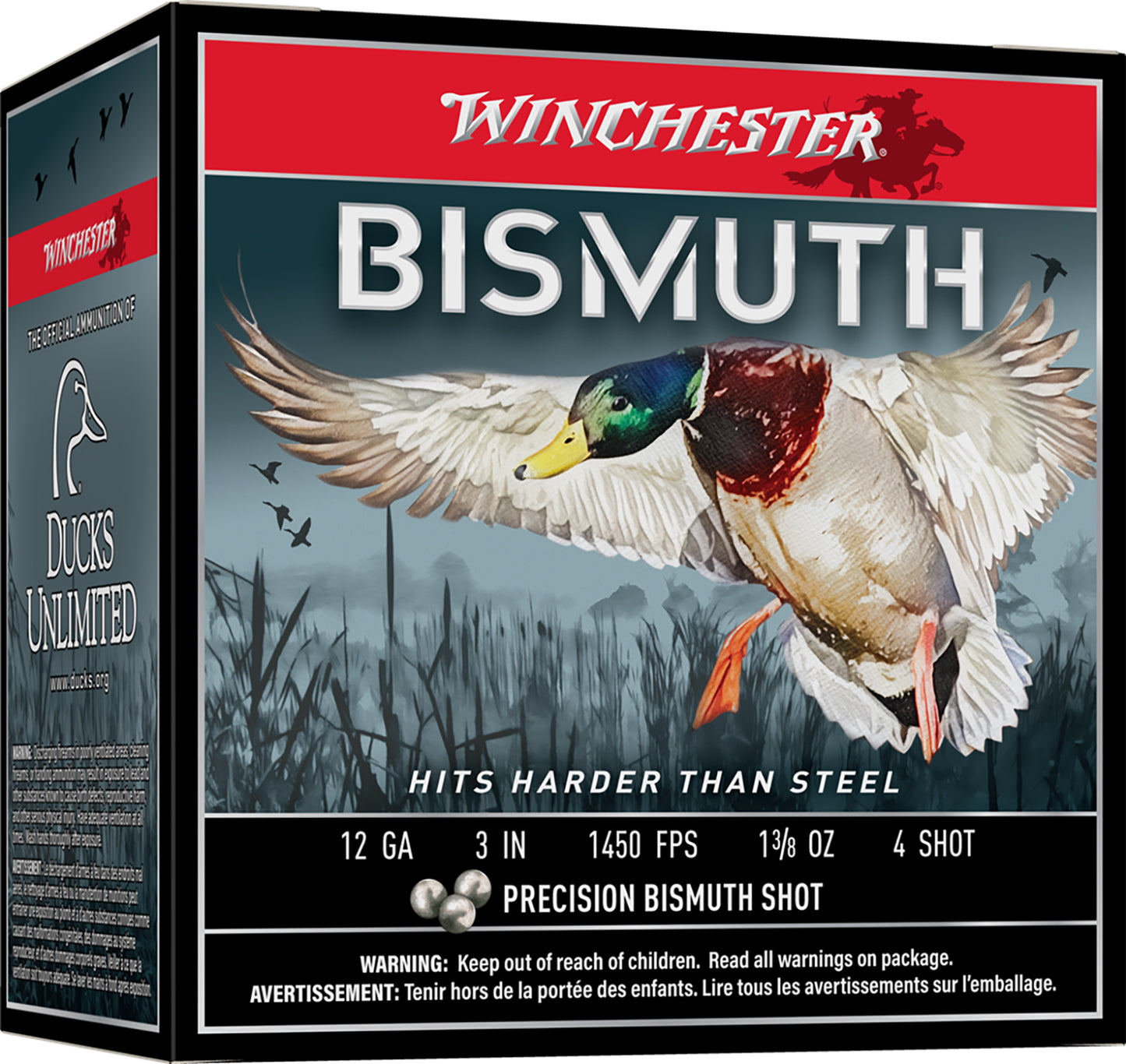 Winchester Ammo SWB1234 Bismuth 12Gauge 3" 1 3/8oz Tin Plated Bismuth 4Shot 25 Per Box/10 Case