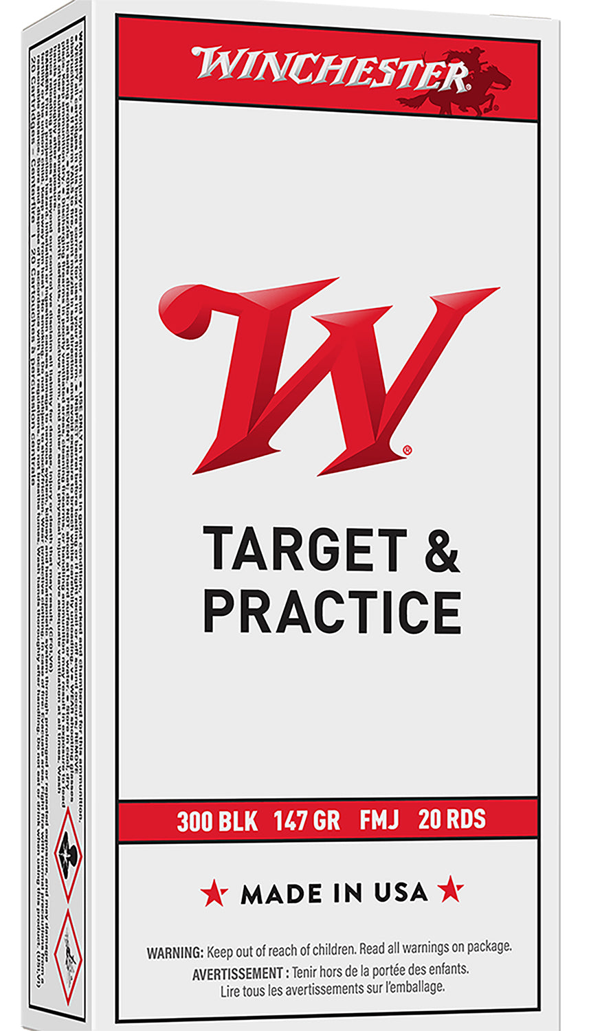 Winchester Ammo USA300B147 USA 300Blackout 147gr Full Metal Jacket Open Tip 20 Per Box/10 Case