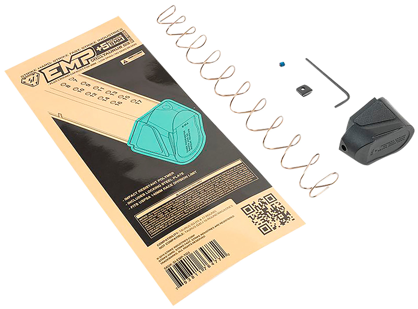 Strike Industries EMPTG3 Enhanced Magazine Plate Extended +5rd 9mm Luger Black Polymer for Taurus G3