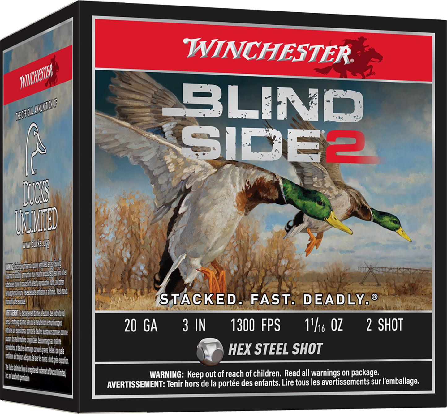 Winchester Ammo XBS2032 Blind Side 2 20Gauge 3" 1 1/16oz 2Shot 25 Per Box/10 Case
