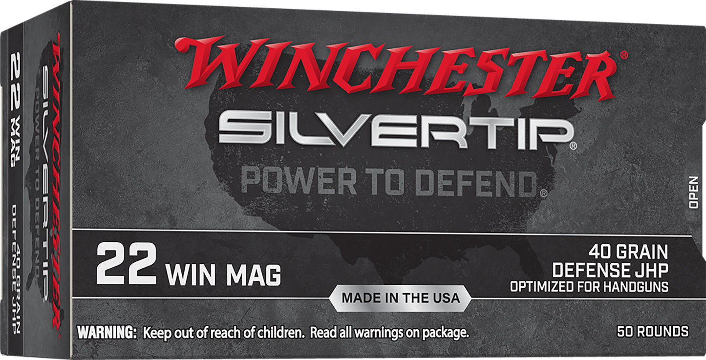 Winchester Ammo W22MST Silvertip 22Mag 40gr Silvertip Hollow Point 50 Per Box/20 Case