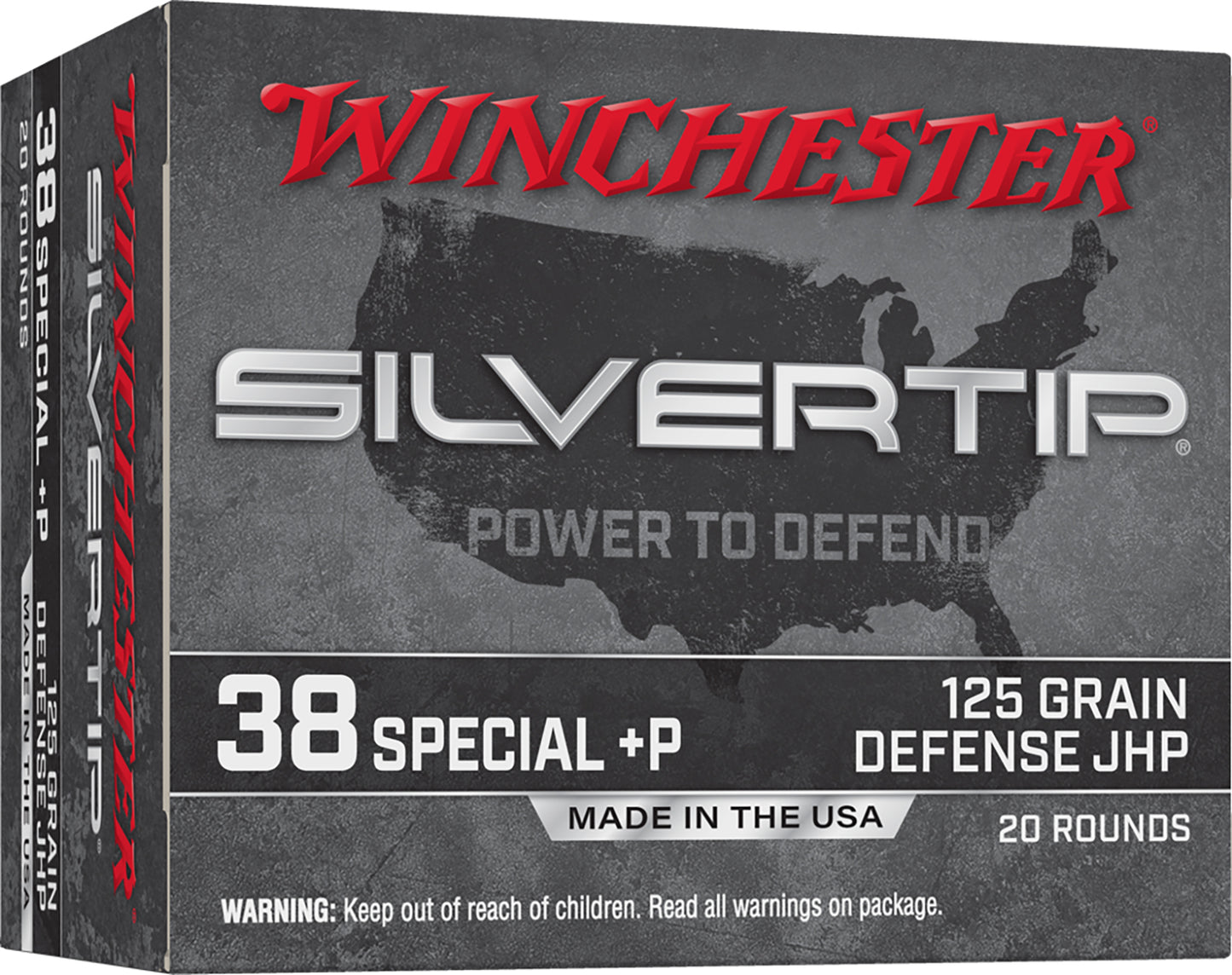 Winchester Ammo W38PST Silvertip 38Special+P 125gr Silvertip Jacket Hollow Point 20 Per Box/10 Case